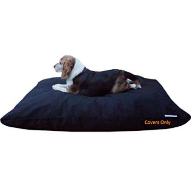 Imagem de Capas de almofada para animais de estimação 2 DIY Do It Yourself Dogbed4less: capa externa com zíper para edredom de animais de estimação + capa interna de forro à prova d'água em tamanho médio ou grande para cães e gatos – apenas cobreDogbed4less 48"X29" Large preto 48X29BC+IC-FLAT