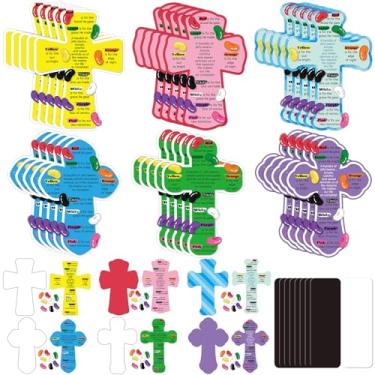 Imagem de Kanayu 30 Sets Cross Craft for Kids Easter Jelly Bean Magnet Prayer Craft Religious Christian Craft Make Your Own Craft Kit for Kids Easter Home Activities Sunday School Supplies