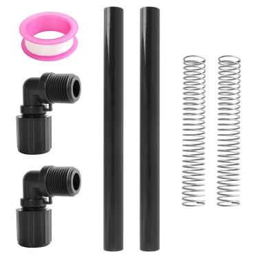 Imagem de Peças de clorador 320 e 322 para alimentador automático Pentair Rainbow substitui conector de tubo NPT de 90 graus R172272 1/5.1 cm, tubo OD R172091 de 5/20.3 cm, suporte de tubo R171097, fita de