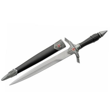 Imagem de SZCO Supplies Adaga medieval de armadura prateada de 38,7 cm com bainha