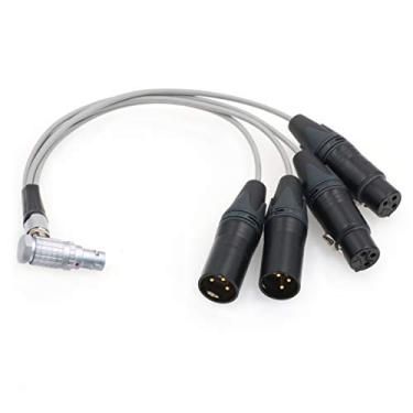 Imagem de SZRMCC Cabo de áudio de microfone de 10 pinos para 4X XLR 3 pinos para gravação de monitor Atomos Shogun Inferno (ângulo reto)