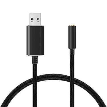 Imagem de Canfon Adaptador de áudio USB para fone de ouvido e microfone de 3,5 mm com conversor estéreo auxiliar de 3,5 mm para fone de ouvido, Mac, PS4, PC, laptop, desktops, placa de som externa de áudio para