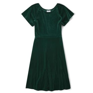 Imagem de The Children's Place Vestido feminino de manga curta, Verde de Natal, PP