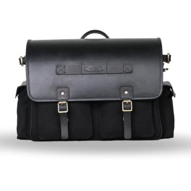 Imagem de Trip Machine Company Alforjes Expedition para Royal Enfield Super Meteor 650 e espingarda 650, lona resistente de 473 ml, couro (par, preto)