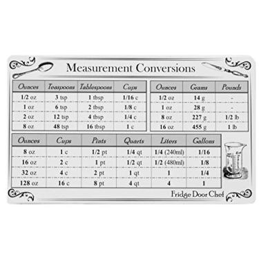 Imagem de Ímã de conversão de medidas de cozinha – mais ímã de receitas bônus! Do chefe da porta da geladeira