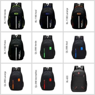 Imagem de Kit 2 Mochila Masculina Reforçada Trabalho Escolar Ataca Revenda QL098