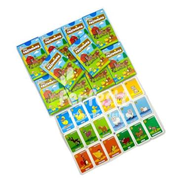 Imagem de Kit 20 Jogo da Memória Fazendinha Infantil p/Kit Festa Lembrancinha Prenda Infantil Educativo