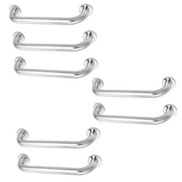 Imagem de Alça de Apoio 30cm Barra Inox Kit 7 Unidades Cadeirante Idoso Box Corr