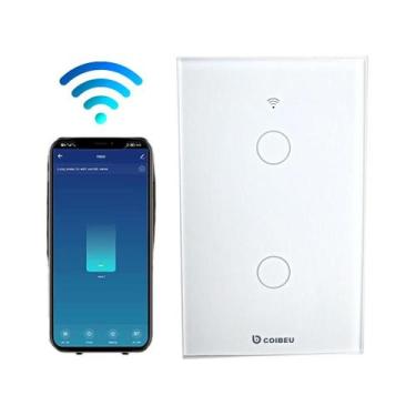 Imagem de Interruptor Inteligente WiFi, Smart Sem Fio Multifuncional 2 botões (M
