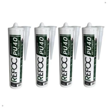 Imagem de Kit 4 Cola Selante PU40 Poliuretano Multiuso Cinza 400g - REFOC