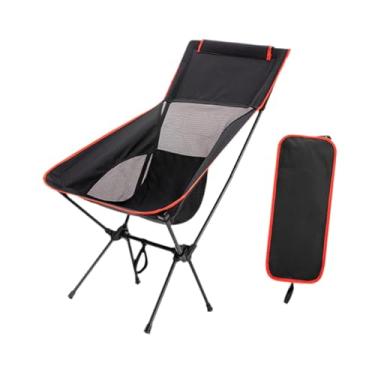 Imagem de Dynwave Cadeira dobrável cadeira de acampamento estável dobrado leve para adultos com bolsa de armazenamento para churrasqueira mochila pátio de pesca, Preto