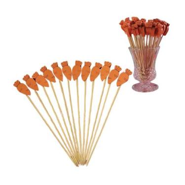 Imagem de Palito Decorativo Cenoura Páscoa C/ 12UN Petisco Aperitivo - Partypoin