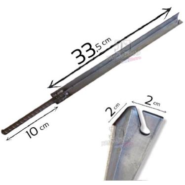 Imagem de 7 un Concertina haste galvanizada fixação 30cm concretar - JJ