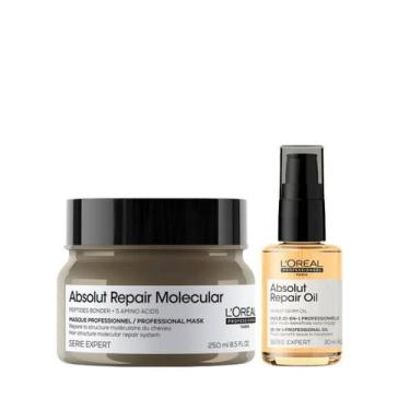 Imagem de Kit Absolut Repair Molecular Masc 250ml + Óleo 30ml - Loreal Profissio