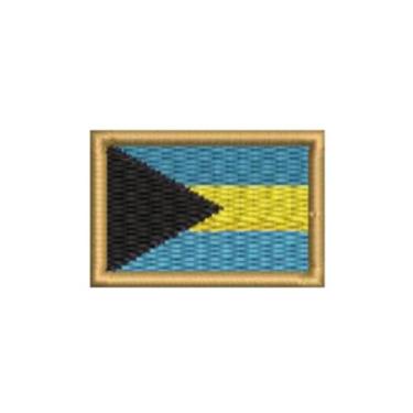 Imagem de BP0208-031 Bandeira Bahamas Patch Bordado 3,8×2,5cm (D) Matriz Para Bordar)