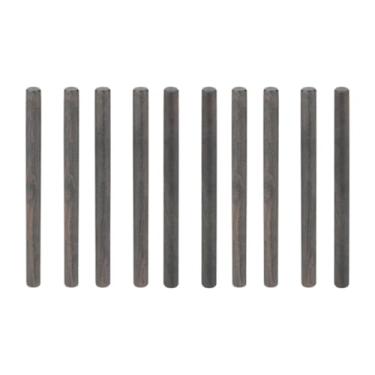 Imagem de shamjina Hastes de dobra de madeira bastões redondos, resistentes a desgaste, paus de madeira inacabados acessórios para bricolage, artesanato, projetos de, Preto, 1x10 Cm