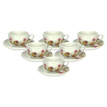 Imagem de Conjunto 6 Xícaras C/Pires Le Jardin De Porcelana Mesa 160ml - Haüskra