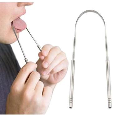 Imagem de Limpador de Língua em Aço Inoxidável, Raspador de Língua Profissional, Higiene Bucal