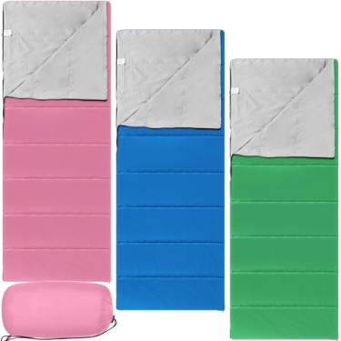 Imagem de Macarrie Saco de dormir leve, 3 estações de clima quente, sacos de dormir compactos portáteis para adultos com saco de compressão para acampamento, caminhada, mochila ao ar livre