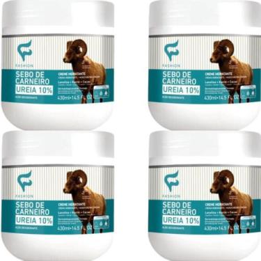 Imagem de 4 Creme Hidratante Fashion Cosméticos Sebo de Carneiro Ureia 10% Pote 