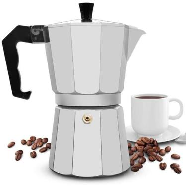 Imagem de Cafeteira Italiana Moka de Alumínio 6 Xícaras 300ml Café Expresso Prem