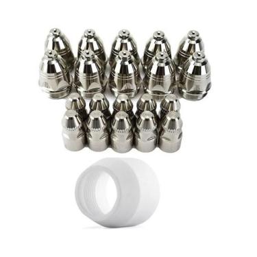 Imagem de 10 Eletrodo 10 Bico Corte 1 Bocal Plasma P80 Cut 60/80/100 - OMEGA