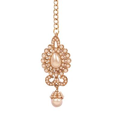 Imagem de Touchstone Joia indiana de design contemporâneo elegante de Bollywood acessório de casamento Kaleera Mangtika em tom dourado prateado para mulheres., Metal, não conhecido,