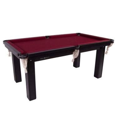 Imagem de Mesa 4 x 1 Sinuca 1,87 x 1,08 x 0,20 Tecido vinho Procopio