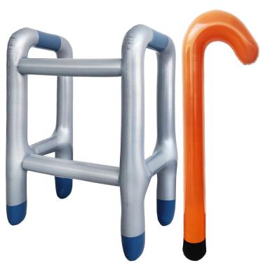 Imagem de Traje engraçado de velhice para andador e bengala infláveis ojyudd