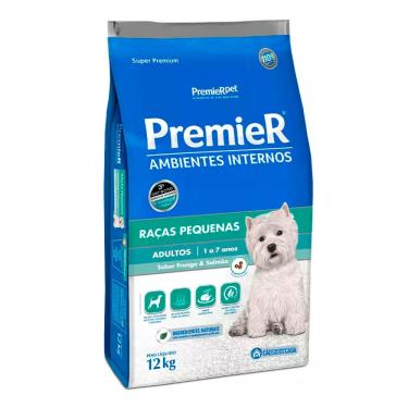 Imagem de Ração Premier Ambientes Internos Cães Adultos Raças Pequenas Frango E Salmão 12Kg