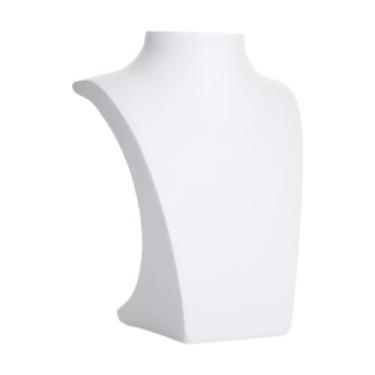 Imagem de Fiocias Jóias de colar Jóias Exibir a corrente de busto de barro de cadeira de barra , Branco 14x10.5x19.5cm