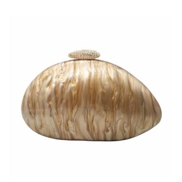 Imagem de DEBIMY Bolsa feminina de acrílico para noite, elegante, bolsa de ombro com ovo, bolsa transversal de ombro para formatura e coquetéis, Café, 8.86" (L) * 4.92" (H) * 2.36" (W)