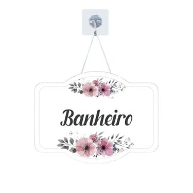 Imagem de Placa Enfeite Porta Decorativa com Corda MDF Adesivado Banheiro 20cm (GPR-FRA0002)