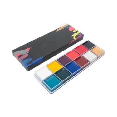Imagem de Kit de Maquiagem SFX de 12 Cores para Halloween - Pintura Corporal, Fa