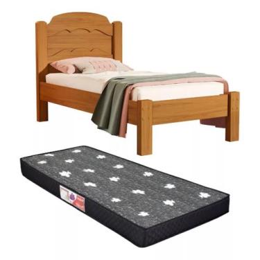 Imagem de Cama Solteiro MDF Reforçada Padrão Tradicional 188x90 Juvenil Acompanh