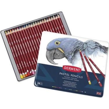 Imagem de Lápis de Cor Pastel 24 Cores Estojo Lata - Derwent, Única, Único