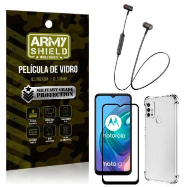 Imagem de Fone Bluetooth Hs615 Moto G10+Capinha Anti Shock+Película 3D - Armyshi