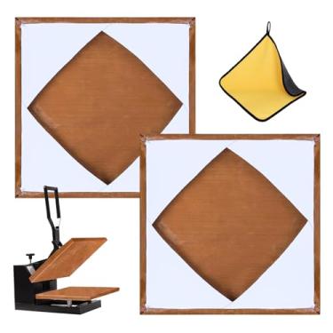 Imagem de BSTSLL 2 Peças De Capa Protetora Chapa Prensa Térmica 15 X Polegadas, Folhas Teflon, Reutilizável Para Máquina Prensagem Sublimação, Contra Arranhões E Resíduos