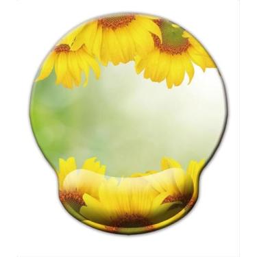 Imagem de Mouse pad ergonômico, suporte para descanso de pulso, mouse pad de gel com base de borracha antiderrapante com espuma de memória, almofada de descanso de pulso para laptop, computador, casa