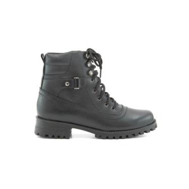 Imagem de Coturno Feminino FG em Couro Tratorado Vermont Preto - Pegada Fashion 
