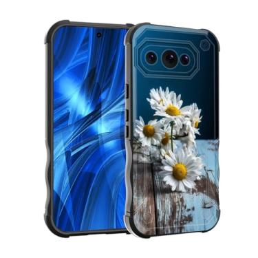 Imagem de EFGWSDER Capa para Pixel 9a, [camada dupla] [proteção contra quedas de grau militar de 3,5 m] Capa resistente à prova de choque para Google Pixel 9a de 6,3 polegadas 2025, margarida