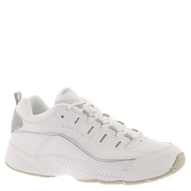 Imagem de Easy Spirit Tênis feminino de caminhada de couro Romy, Branco 131, 7 Wide