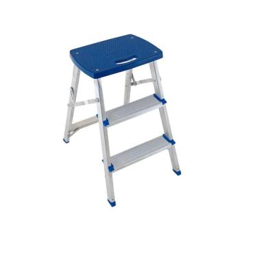 Imagem de Escada Alumínio Banqueta Dobrável 3 Degraus Mor 5107