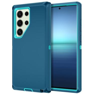 Imagem de I-HONVA Capa para Samsung Galaxy S24 Ultra, à prova de choque, à prova de poeira/queda, 3 camadas, proteção total [sem protetor de tela] Capa resistente e resistente para Galaxy S24 Ultra de 6,8