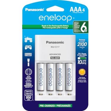 Imagem de Panasonic Eneloop AA New 2100 Cycle Ni-MH baterias recarregáveis pré-carregadas, AAA, 4-Pack