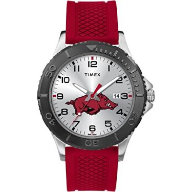 Imagem de Timex Tribute Relógio masculino Gamer 42 mm Quartzo com pulseira de silicone, Arkansas Razorbacks,