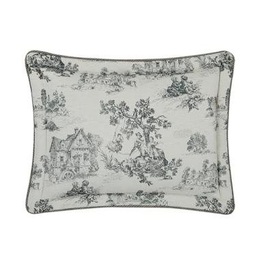 Imagem de Austin Horn Classics Capas King Cosmopolitan Toile 50,8 x 91,4 cm em carbono, conjunto de 2, flangeadas com borda de cordão, fecho de envelope