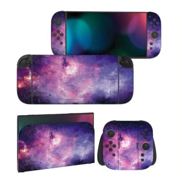 Imagem de PlayVital for Nintendo Switch 2 Skin Full Set (2-Pack) - Protective Vinyl Decal Stickers for Switch 2 Console, Joycons, Handle Grips & Dock | No Residue, Anti-Scratch - Nebula Galaxy