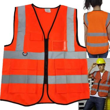 Imagem de Colete Faixa Sinalizador Blusao Fluorescente Refletivo Epi Segurança Trabalho Transito