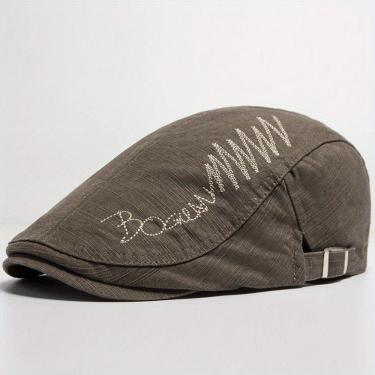 Imagem de Boina Ajustvel Com Letras Bordadas Estilo Fashion Marrom
